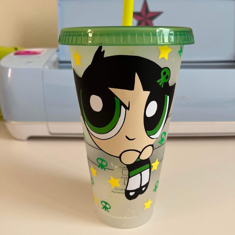 Power Puff Girls (Buttercup) reusable color changing 24oz Starbucks Cold Cup